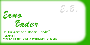 erno bader business card